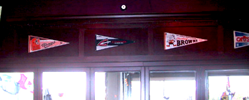 Cleveland sport pennants find their way to panels above the doors