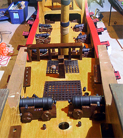 spanish-galleon-reconstruction,-by-john-rivera-resto,-2012,--detail-of-finished-gun-enplacements