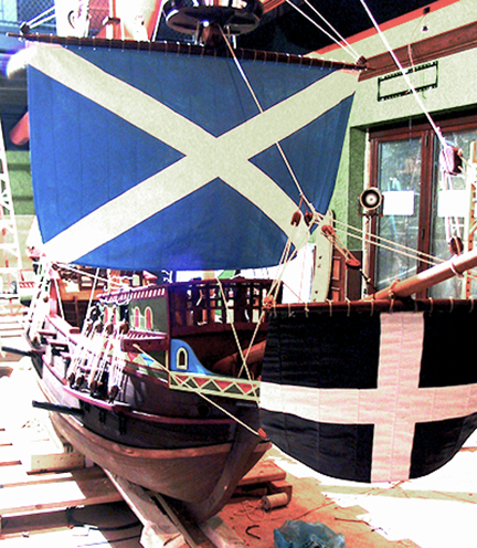 spanish-galleon-reconstruction,-by-john-rivera-resto,-2012,--detail-of-sails-and-rigging