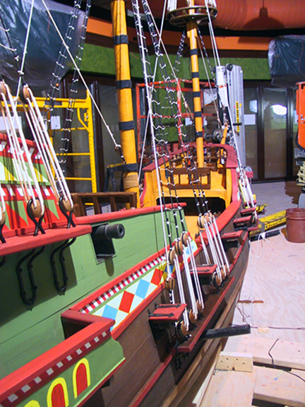 spanish-galleon-reconstruction,-by-john-rivera-resto,-2012,-detail-of-finished-shrouds