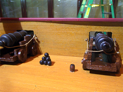 spanish-galleon-reconstruction,-by-john-rivera-resto,-2012,-detail-of-gun-enplacement