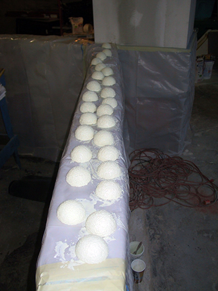 spanish-galleon-reconstruction,-by-john-rivera-resto,-2012,-spheres-covered-with-styrospray