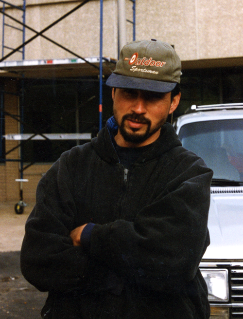 johhn rivera-resto at the cmha mural site, 1998, Cleveland, Ohio USA