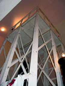 bottom view of scaffolcing