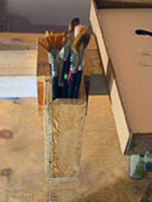 detail of brush holder