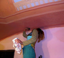 texturing the perimeter of the mural