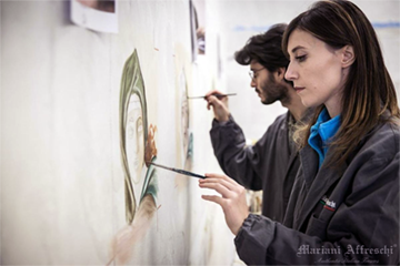 painting on wet plaster