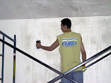 walls being sanded smooth