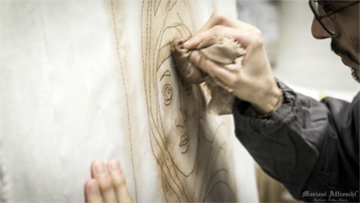 transfering drawing into fresh plaster