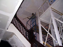 working form the scaffolding, view from below