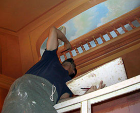 john rivera-resto painting the gordon square theater