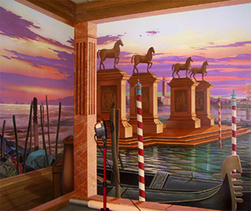 the italian village restaurant mural comune di venezia, by John Rivera-Resto