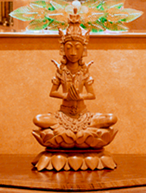 wood carving of vishnu