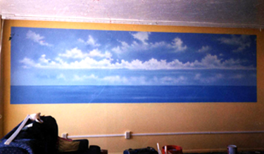 Mediterranean mural in progress