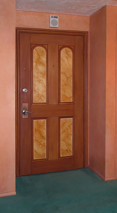 the lewis apartment murals trompe l'oeil door