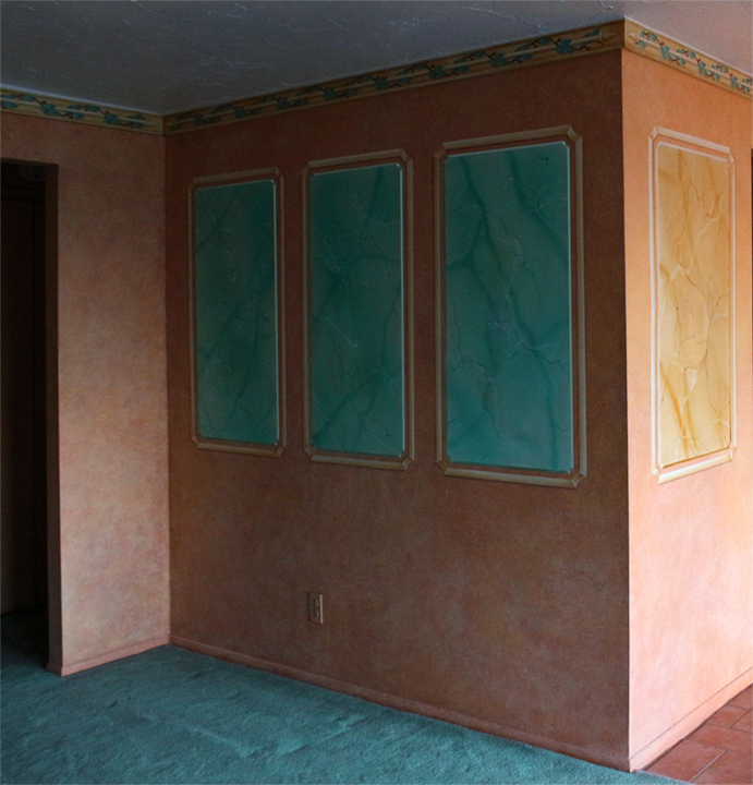 lewis apartment murals by John Rivera-rseto, faux walls detail