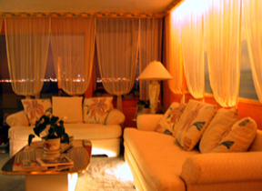 cleveland skyline from inside apartment