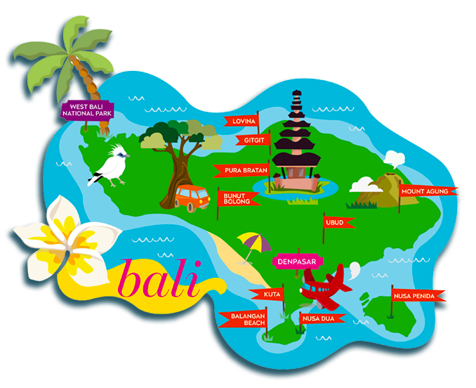 map of bali