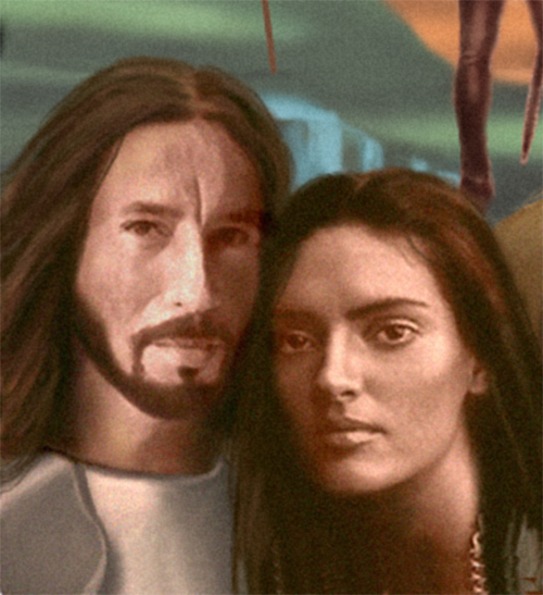 image of John Rivera-Resto as the Spanish conquistador and the native girl