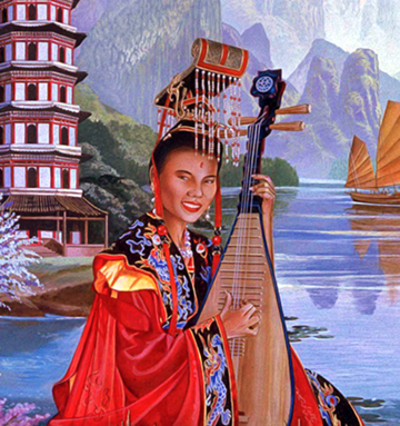 panorama travel mural chinese beauty detail