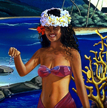 panorama travel mural polynesian beauty detail