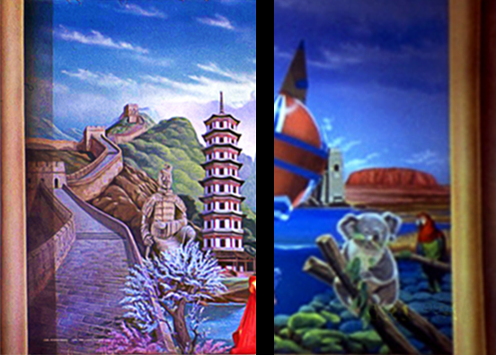 panorama travel mural painting progress detail 2