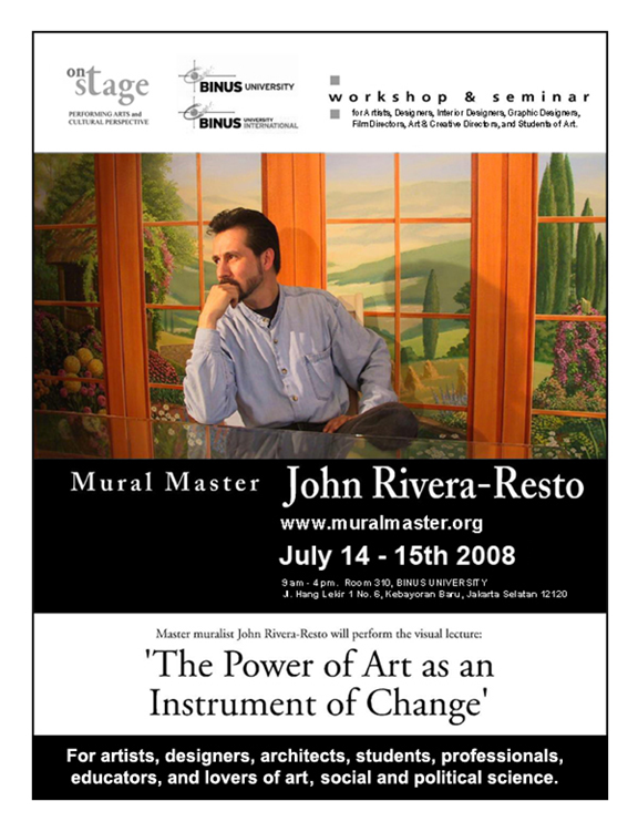 john rivera-resto seminar, binus university in Jakarta, 2008