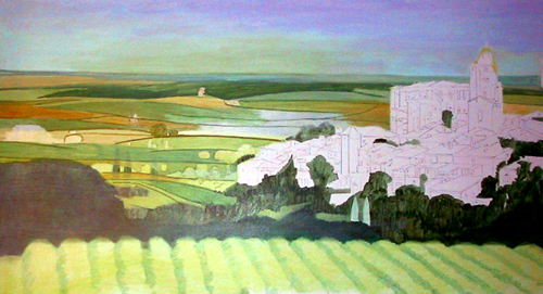 detail of wash underpaint