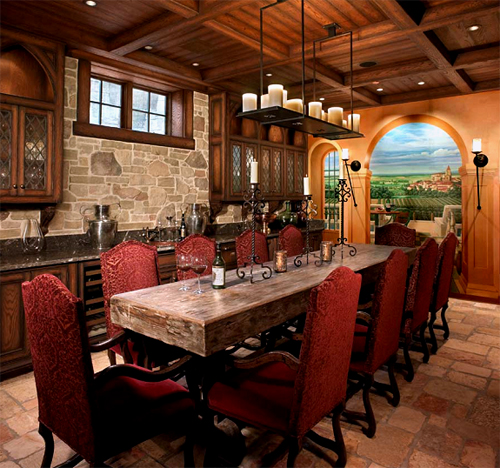 the Wolstein wine-tasting room