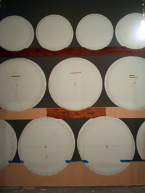 faux painting the wooden support beams