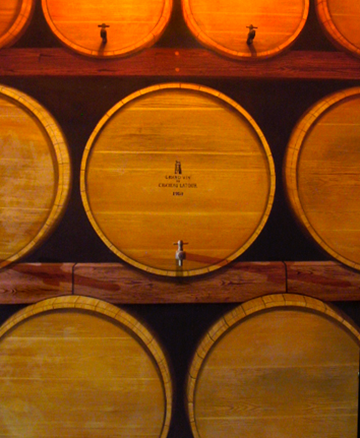 wine barrels with added spigots