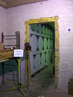 view of the hallway from the adjoining wine tasting room
