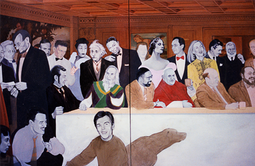 Thinkers mural progression, adding color