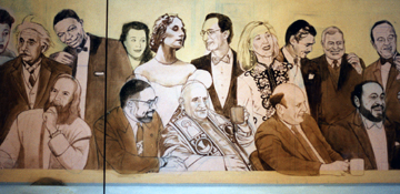 The composition is slowly taking shape on the panels