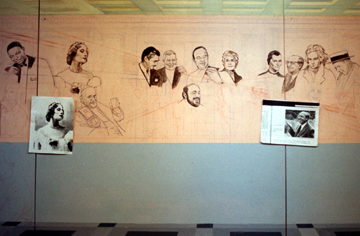 the Thinkers Mural, using phographic references and research