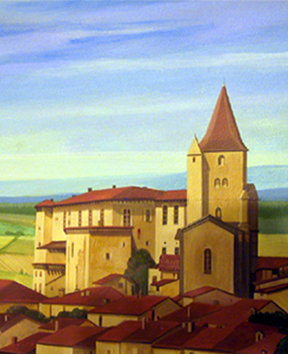 wolstein chateau wine murals detail